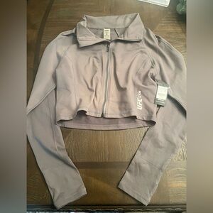 UFC Gym Women's Zip-Up Crop Active Jacket Grey Size Small